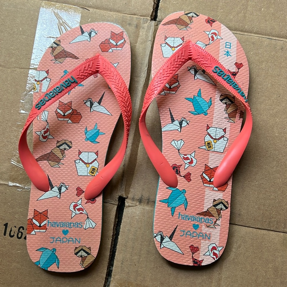 HVAIANAS samon torqoise flip flops size 5.5